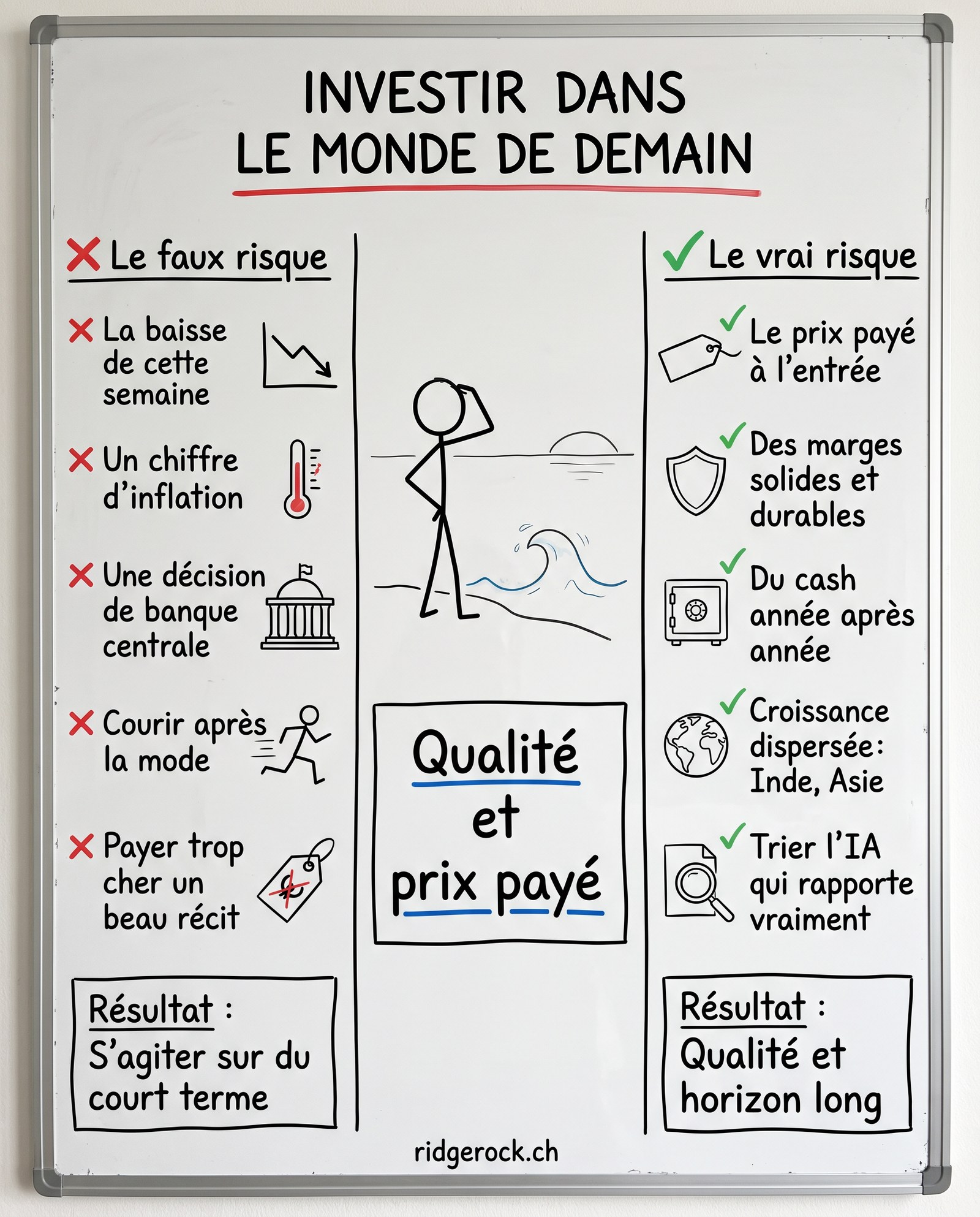 Sur dix ans, la volatilité compte peu: ce qui protège vos rendements, c'est la qualité des entreprises et le prix payé, pas la mode.
